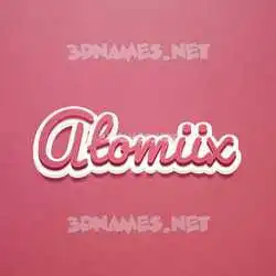 atomiix in Red Scribble style - 3D name wallpaper