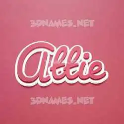 attie in Red Scribble style - 3D name wallpaper