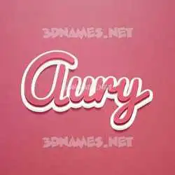 aury in Red Scribble style - 3D name wallpaper