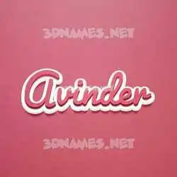 avinder in Red Scribble style - 3D name wallpaper