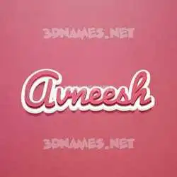 avneesh in Red Scribble style - 3D name wallpaper