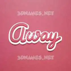 away in Red Scribble style - 3D name wallpaper