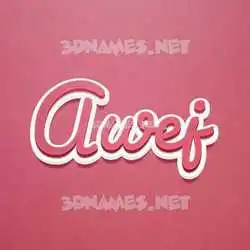 awej in Red Scribble style - 3D name wallpaper