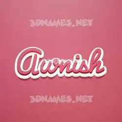awnish in Red Scribble style - 3D name wallpaper