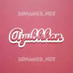 ayubkhan in Red Scribble style - 3D name wallpaper