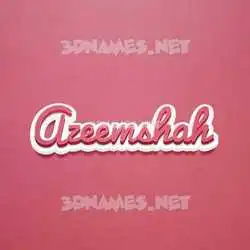 azeemshah in Red Scribble style - 3D name wallpaper