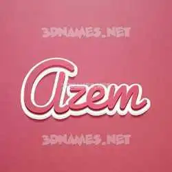 azem in Red Scribble style - 3D name wallpaper