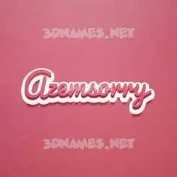azemsorry in Red Scribble style - 3D name wallpaper