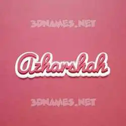 azharshah in Red Scribble style - 3D name wallpaper