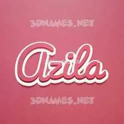 azila in Red Scribble style - 3D name wallpaper