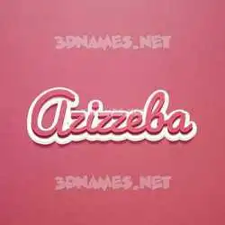 azizzeba in Red Scribble style - 3D name wallpaper