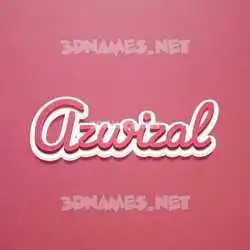 azwizal in Red Scribble style - 3D name wallpaper