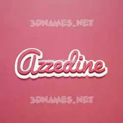 azzedine in Red Scribble style - 3D name wallpaper