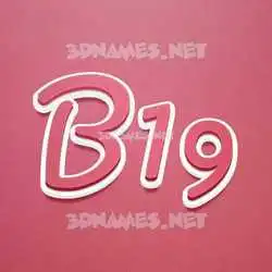 b19 in Red Scribble style - 3D name wallpaper