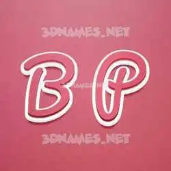 b p in Red Scribble style - 3D name wallpaper