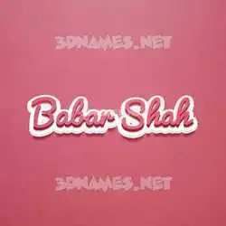 babar shah in Red Scribble style - 3D name wallpaper