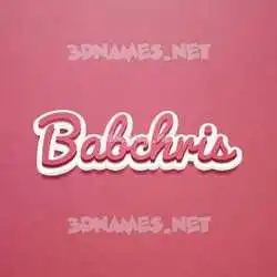 babchris in Red Scribble style - 3D name wallpaper