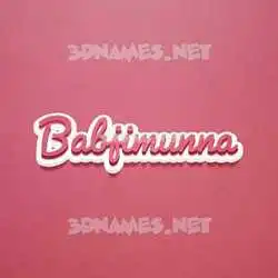babjimunna in Red Scribble style - 3D name wallpaper