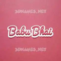 babu bhai in Red Scribble style - 3D name wallpaper