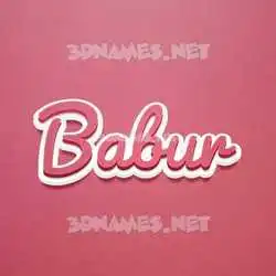 babur in Red Scribble style - 3D name wallpaper