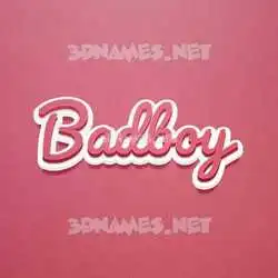 badboy in Red Scribble style - 3D name wallpaper
