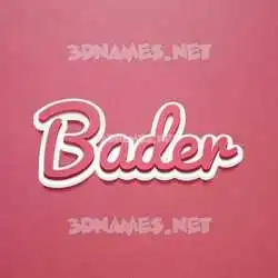bader in Red Scribble style - 3D name wallpaper