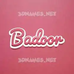 badoor in Red Scribble style - 3D name wallpaper