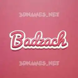 badzach in Red Scribble style - 3D name wallpaper
