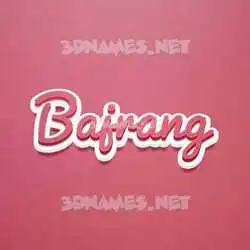 bajrang in Red Scribble style - 3D name wallpaper