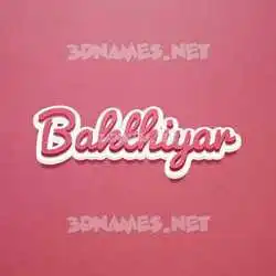 bakthiyar in Red Scribble style - 3D name wallpaper
