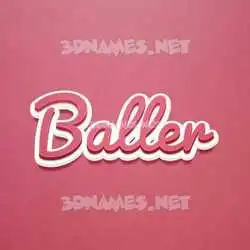 baller in Red Scribble style - 3D name wallpaper
