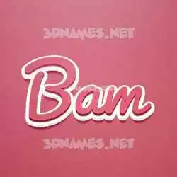 bam in Red Scribble style - 3D name wallpaper