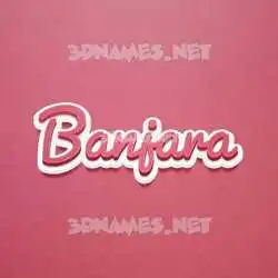 banjara in Red Scribble style - 3D name wallpaper