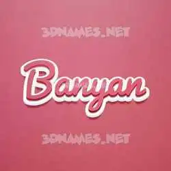 banyan in Red Scribble style - 3D name wallpaper