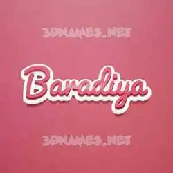 baradiya in Red Scribble style - 3D name wallpaper