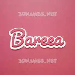 bareea in Red Scribble style - 3D name wallpaper