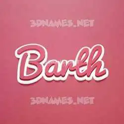 barth in Red Scribble style - 3D name wallpaper
