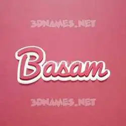 basam in Red Scribble style - 3D name wallpaper