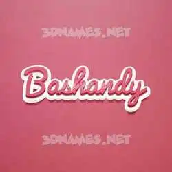 bashandy in Red Scribble style - 3D name wallpaper