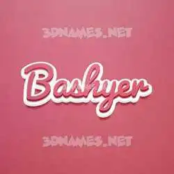 bashyer in Red Scribble style - 3D name wallpaper