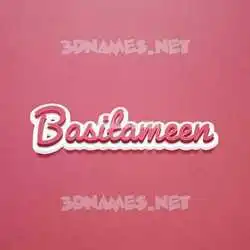 basitameen in Red Scribble style - 3D name wallpaper