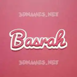 basrah in Red Scribble style - 3D name wallpaper