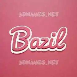 bazil in Red Scribble style - 3D name wallpaper