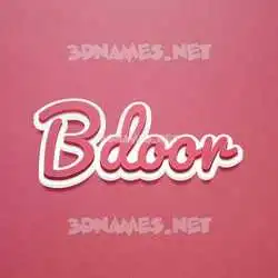 bdoor in Red Scribble style - 3D name wallpaper