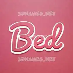 bed in Red Scribble style - 3D name wallpaper