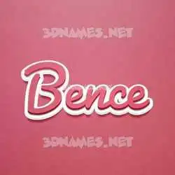 bence in Red Scribble style - 3D name wallpaper