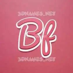 bf in Red Scribble style - 3D name wallpaper