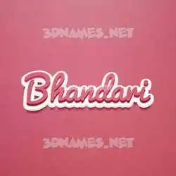 bhandari in Red Scribble style - 3D name wallpaper