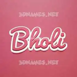 bholi in Red Scribble style - 3D name wallpaper