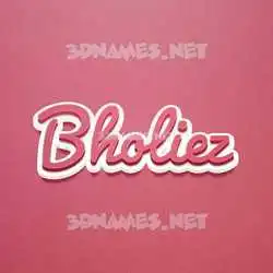 bholiez in Red Scribble style - 3D name wallpaper